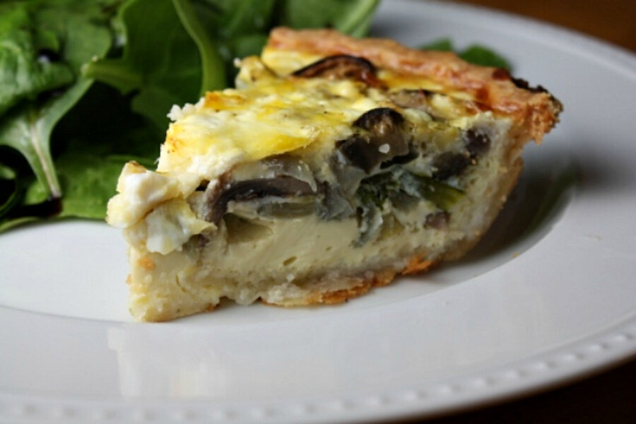Meatless Monday Roasted vegetable and goat cheese quiche